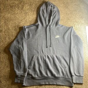 Nike Gray Relaxed Fit Sweater with Drawstring Hood